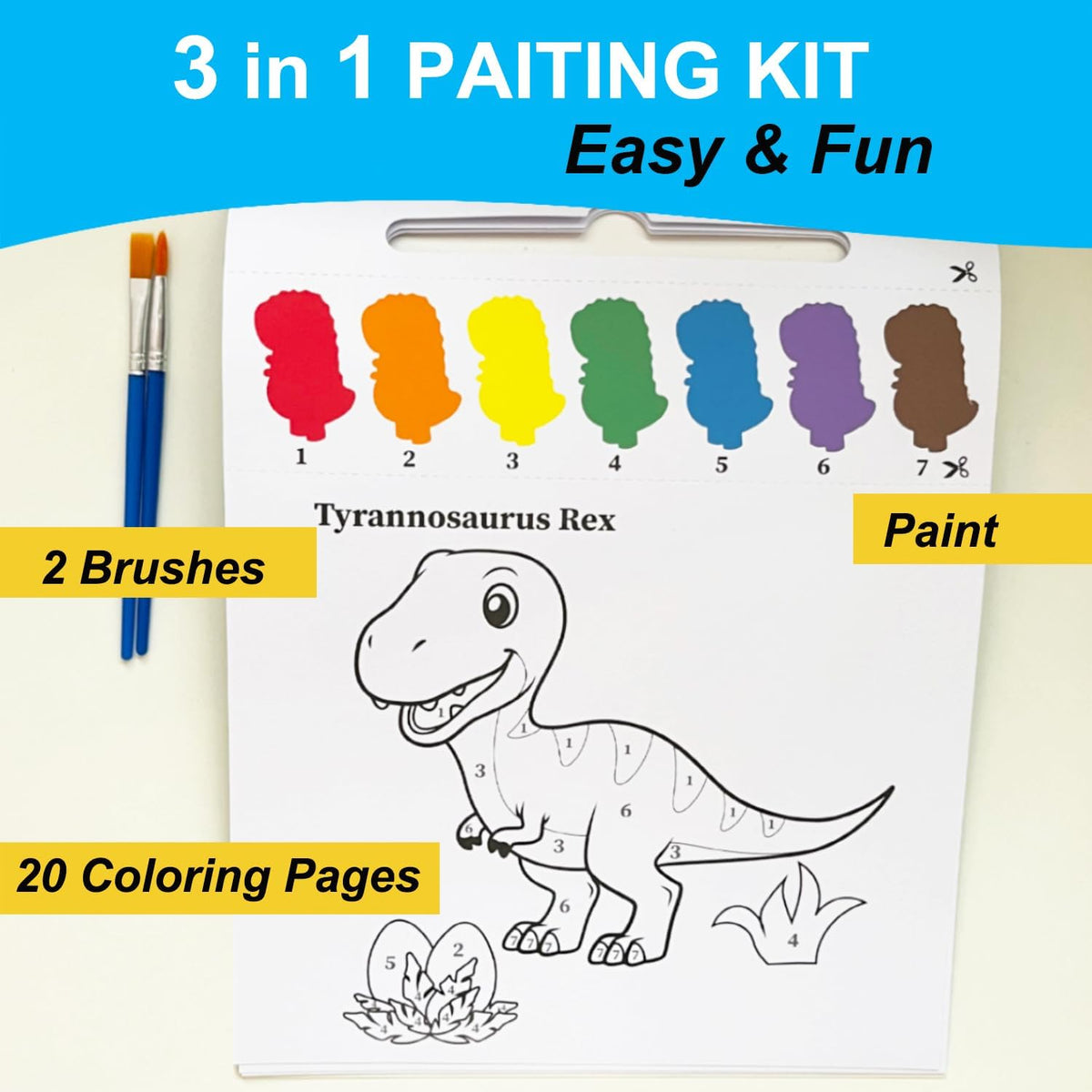 ALNETI Paint with Water Coloring Books for Toddlers - DINOSAURS / Art Paper - image 2