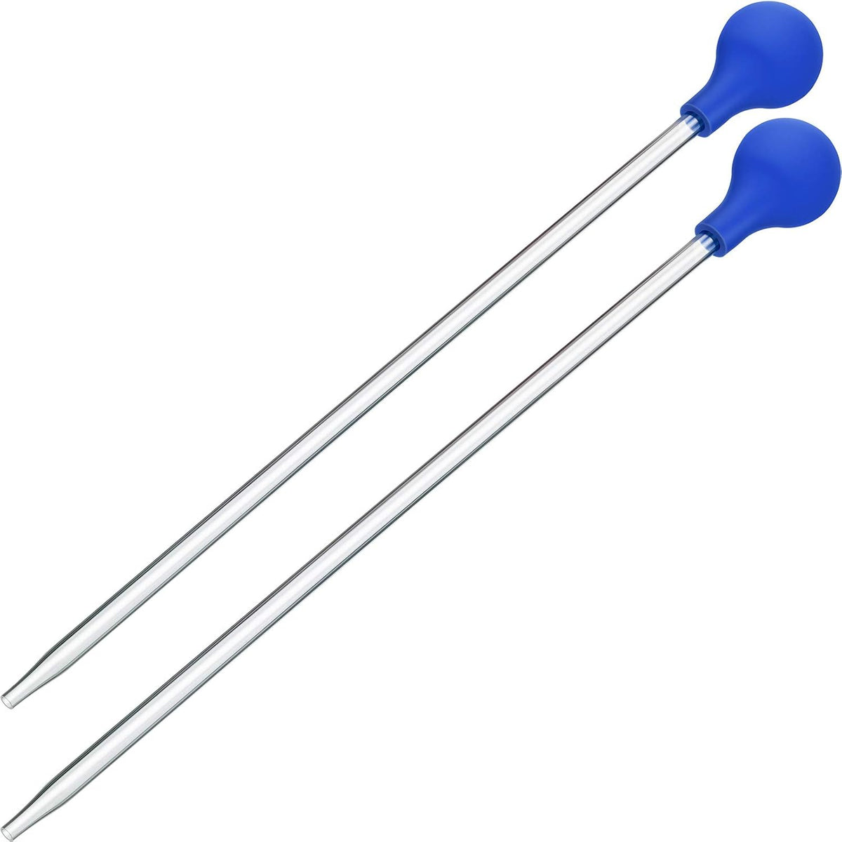 Boao 2 Sets Aquarium Coral Feeder Pipette Long Syringe Feeding Tube - Clear,Blue