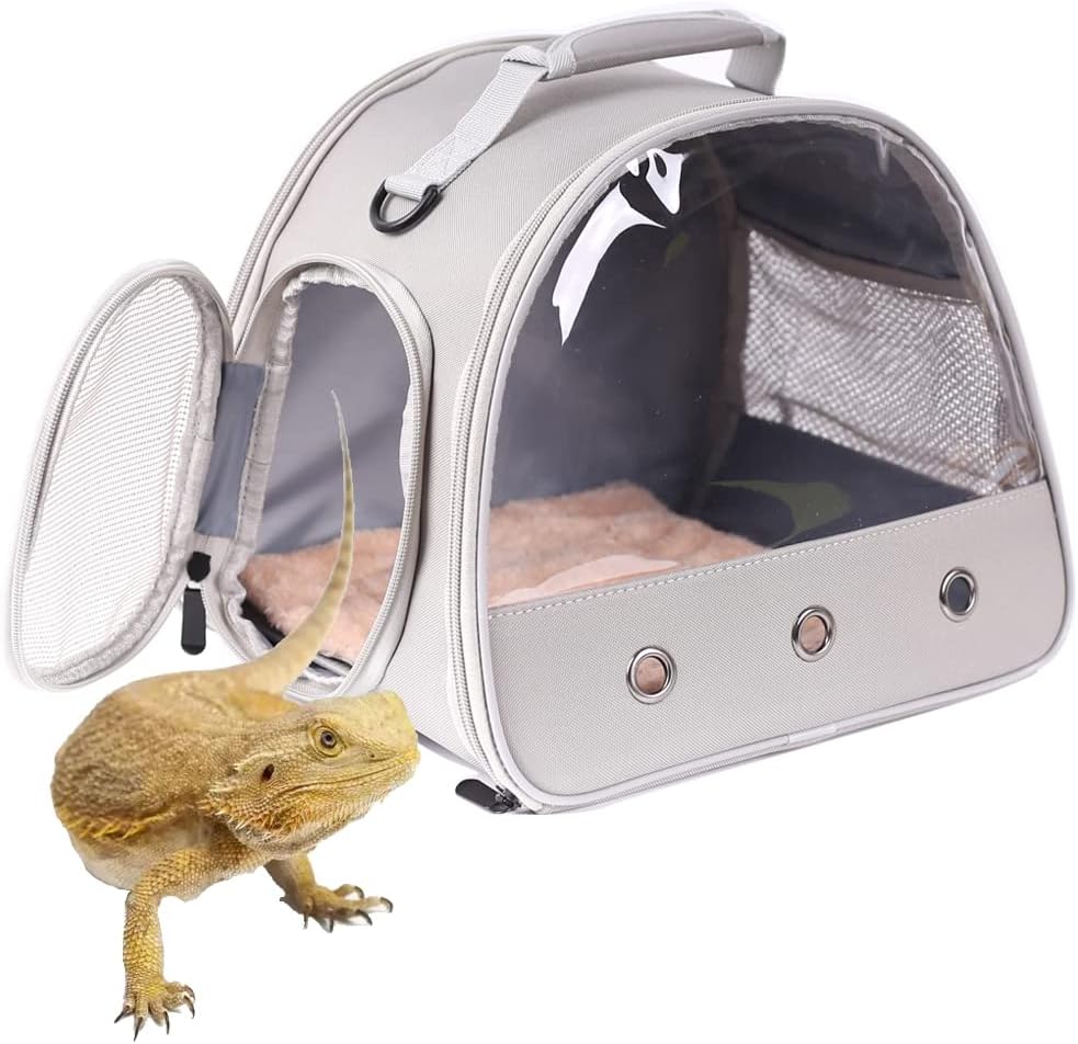 Bearded Dragon Travel Carrier, Lizards Carrier - Grey / Carrier
