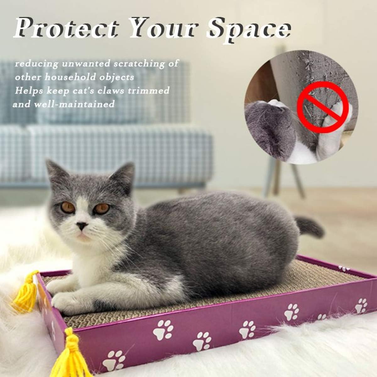 PEEKAB Cat Scratcher Cardboard Wide Scratching Board Reversible - XL-3pack - image 3