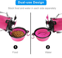 Dog Travel Water Bottle Collapsible Bowls - Pink - image 3