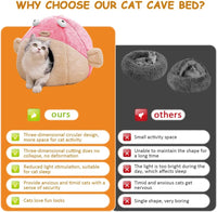 Cat Beds for Indoor Cats-Cat Bed Cave - M 14.6'' / Pink - image 3