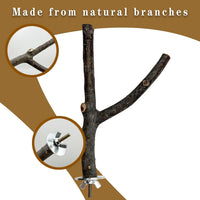 5Pcs Natural Wooden Bird Perch Set, Parrot Perch Toys - Brown / 5PCS-B - image 4