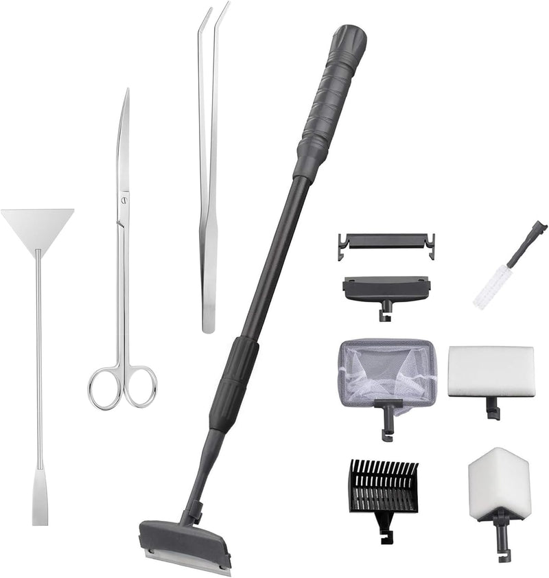 4IN1 Aquarium Cleaning Tools Long Handle Algae Scraper – Essentials for Fish - 9IN1 / 20~36In