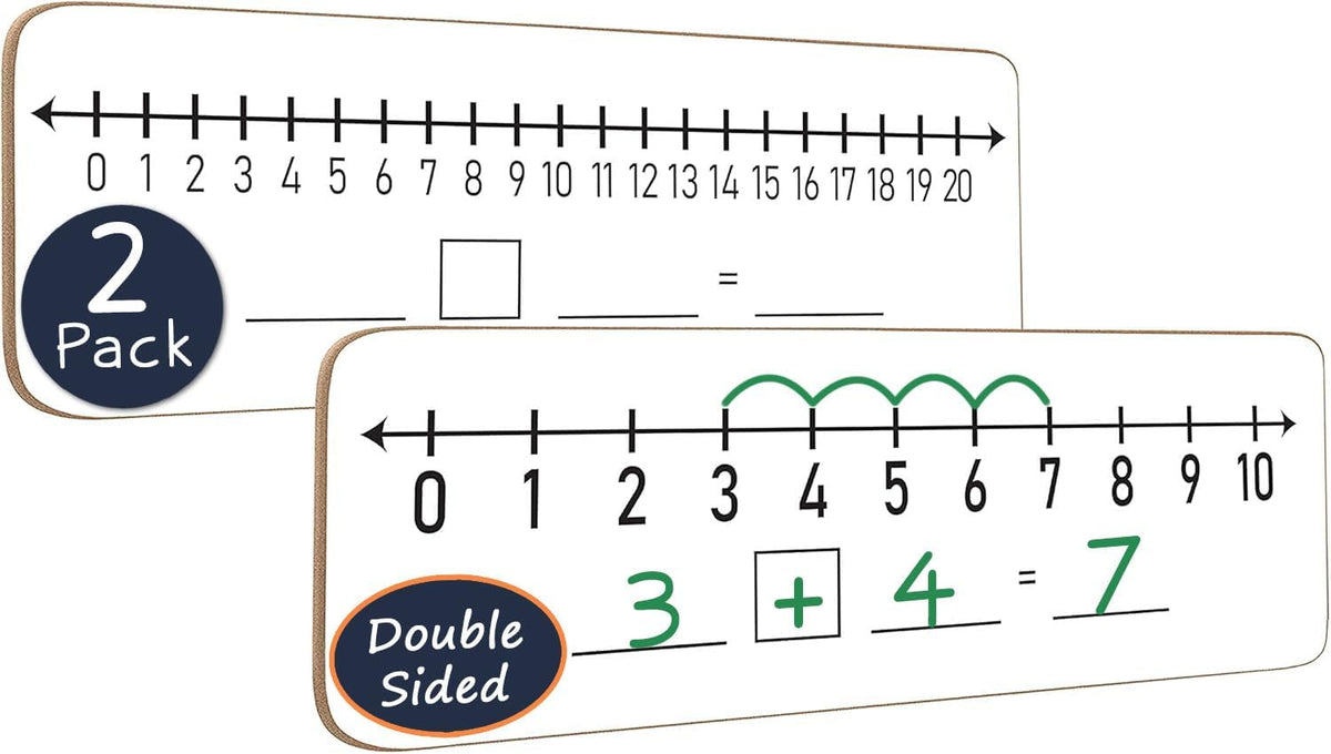 SCRIBBLEDO Dry Erase Number Line Board 12x4 Double Sided 10 Set - 2 Boards