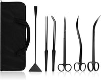 Aquascaping Tools 7 in 1 Kit Aquarium Plant Scissors Tools Set Curved