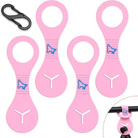 PuppyDoggy Dog Poop Bag Holder for Leash Waste Bag Carrier Dog Poop Bag Dispenser for Walking Running Bicycle Accessory 4 pieces (Pink)