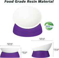 17 oz Raised Cat Food Bowls, Adjustable-Angle Pet Bowls - Milky White, Purple - image 4