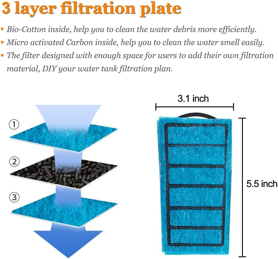 Aquarium Internal Filter 3 to 20 Gallons, for Turtle Tanks - image 2