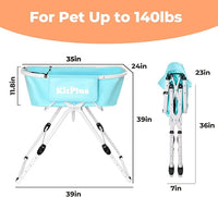 Elevated Portable Dog Bathtub, 5 Height Adjustable Dog Washing Station for Pet Shower and Grooming Foldable Bathing Tub with Storage & Anti-Slip Design for Small Large Dogs Cats