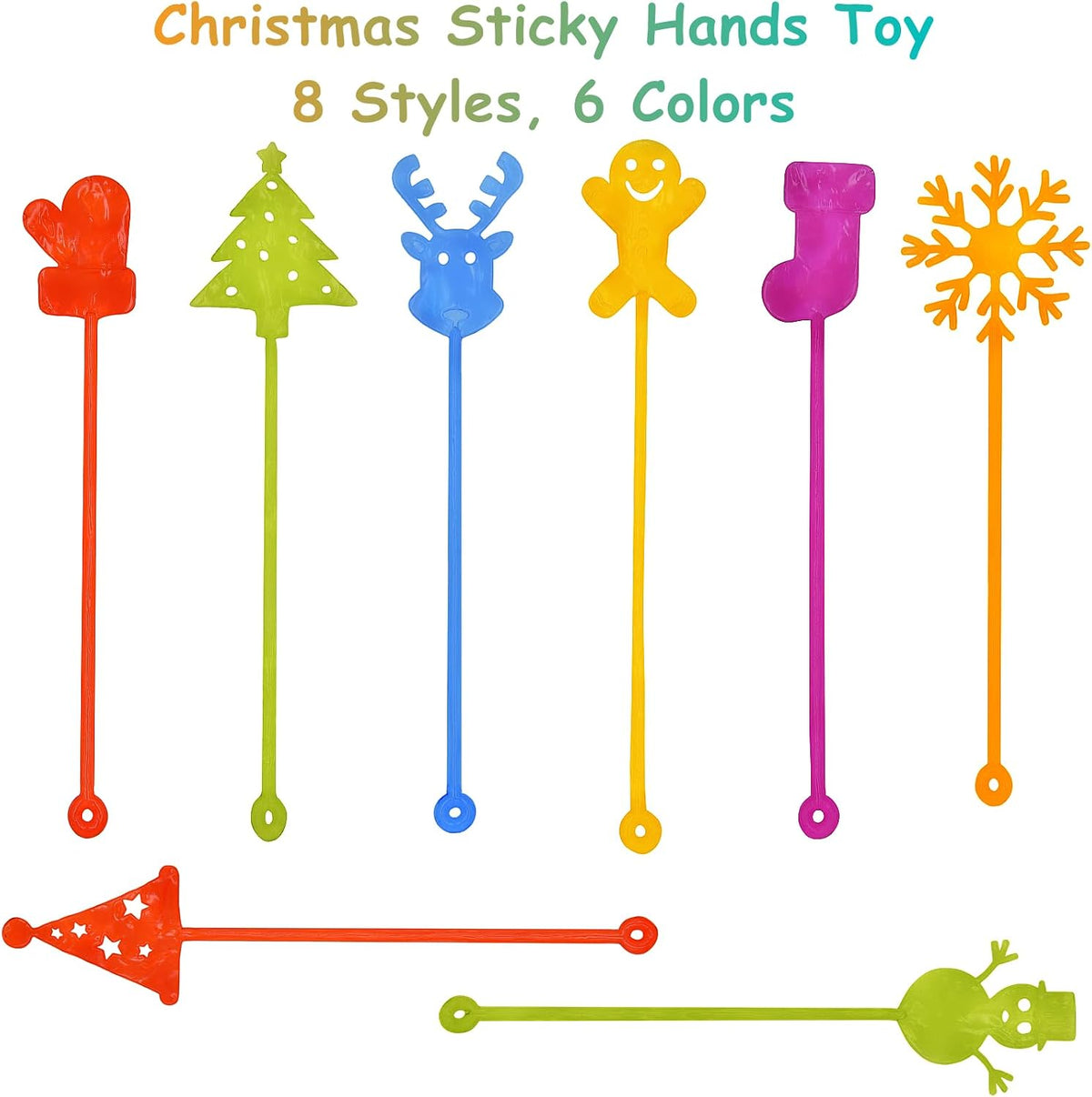 36 Pack Halloween Sticky Hands Toys Spider Web Cat Bat Pumpkin Candy - Christmas Sticky Hand 36 - image 2