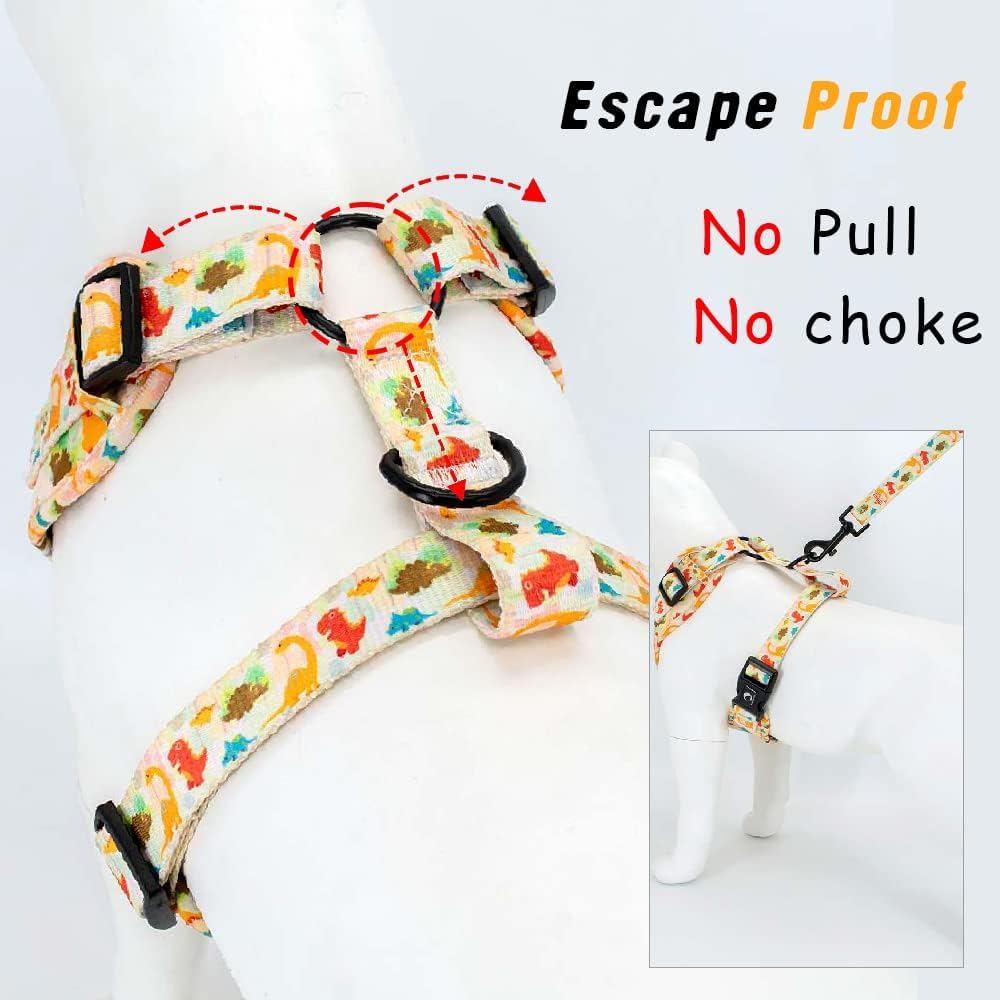 Dog Cat Harness and Leash Set - Dinosaur / M (Neck 13.4"-16.5"; Chest 17.7"-23") - image 3