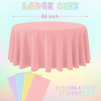 4Pcs Pastel Tablecloths, Mix Color Plastic Tablecloth Disposable Rectangle Table Covers for Baby - Pastel Round / 4pcs - image 2