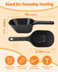 2 PACK Dog Food Scoop,1 Cup Capacity Pet Food Scoop For Dog and Cat – Essentials for Dogs - Black - image 2