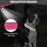 Joytale Reflective Dog Collar for Large Dogs with Wide Padding - Hotpink / M - image 4