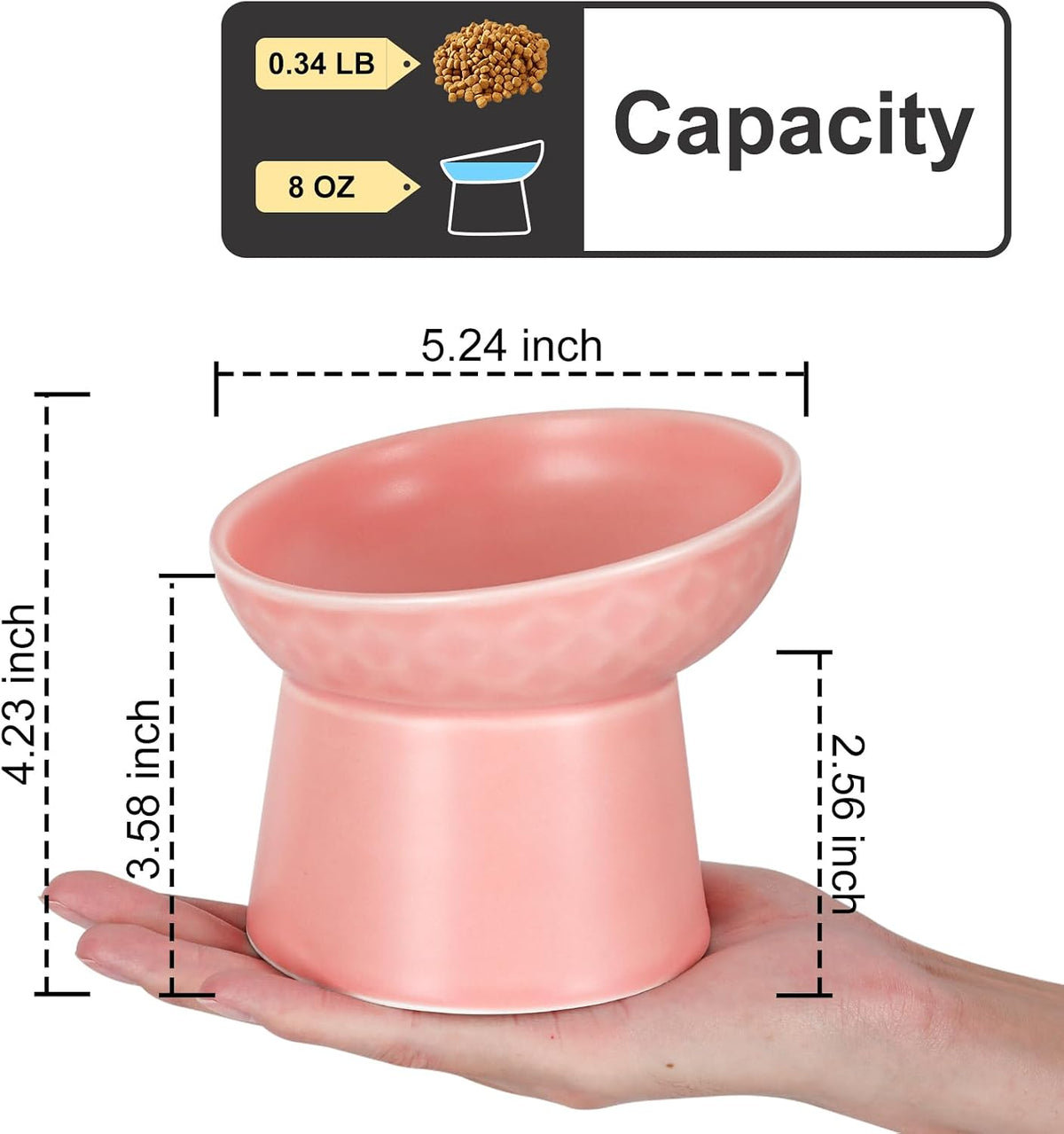 YauYik Small Raised Cat Bowls - PINK-2PC - image 4