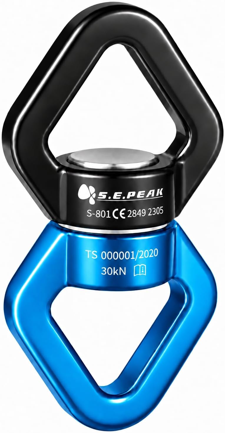 S.E.PEAK black anodized aluminum 35kN swing swivel with 360 degree rotation - view 3