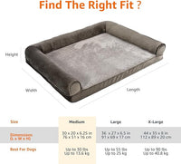 Amazon Basics Dog Bed with Cooling Gel Memory Foam, Pressure-Relief Support for Dogs up to 30lbs, Non-Slip Bottom, Machine Washable Cover, Medium Sized (30" x 20"), Brown