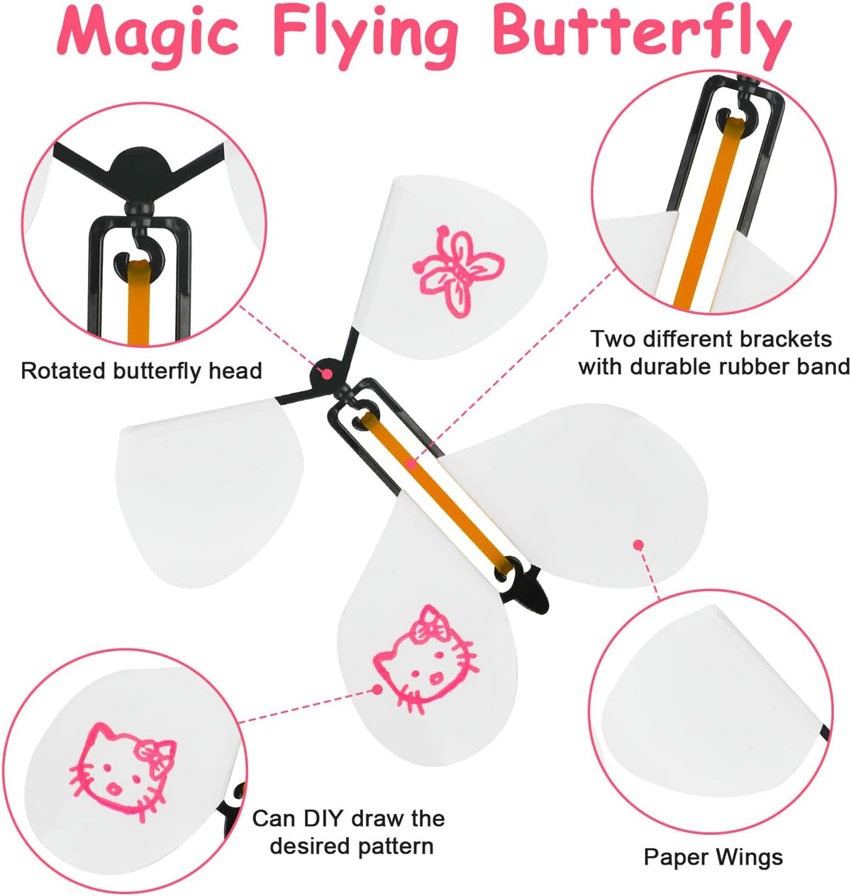 LOMIMOS 20PCS Flying Butterfly - 20pcs white - image 3