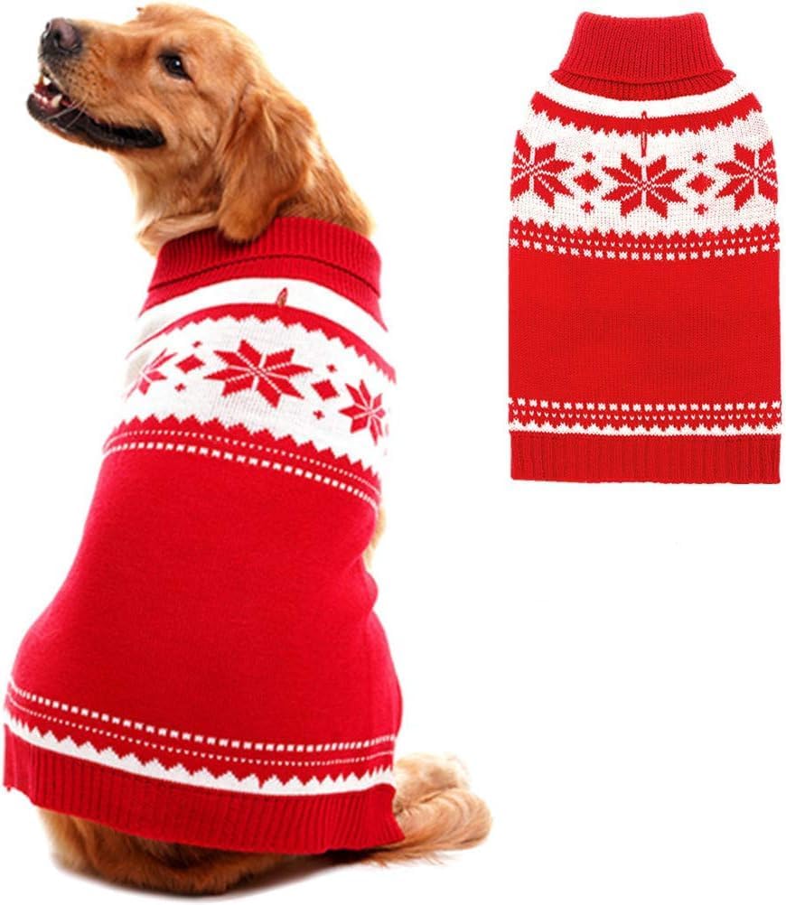 Dog Sweater - Winter Coat Apparel Clothes with Colorful Stripes for Cold Weather – Essentials for Dogs - X-Large / Single Red