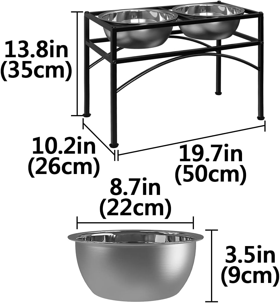 Elevated Dog Bowls for Large Dogs - Black Large - image 2