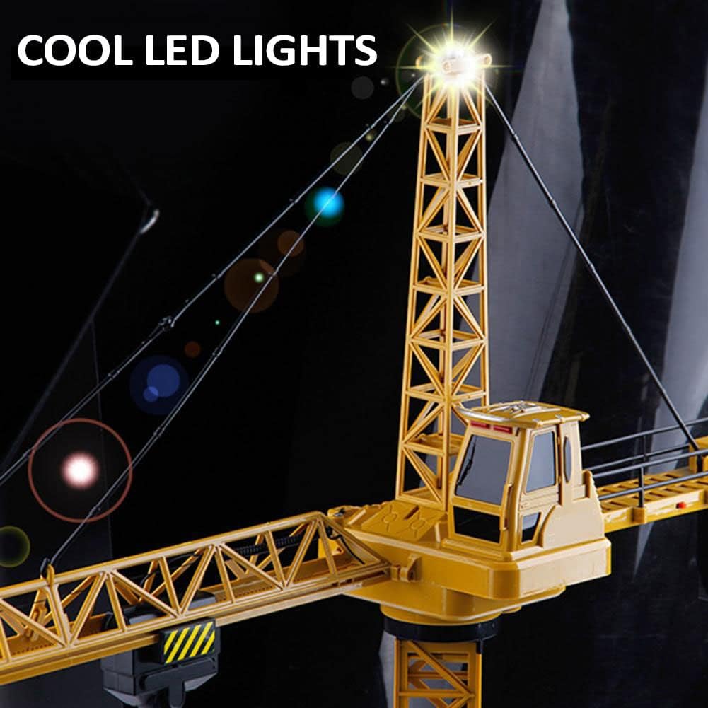 KNACKTOYZ 6 channel remote control tower crane toy with LED lights, adjustable to 50.4 inches - view 4