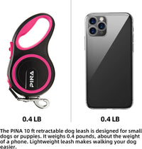 Retractable Dog Leash, 26ft Dog Leash for Small Medium Large Dogs Up to 110lbs, 360° Tangle-Free - 10 ft / Black Pink - image 2