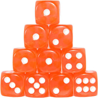 SmartDealsPro 10-Pack D6 Six Sided 16mm Transparent Dice Die for DND - Orange Translucent - image 3