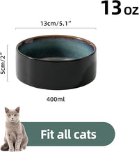 Ceramic Set of 2 Cat Bowls, Food and Water Bowls for Cats, Kitty, 2pcs Cat Dishes, Pet Feeder(5.1inch, 2 x Starry Sky Bowls)
