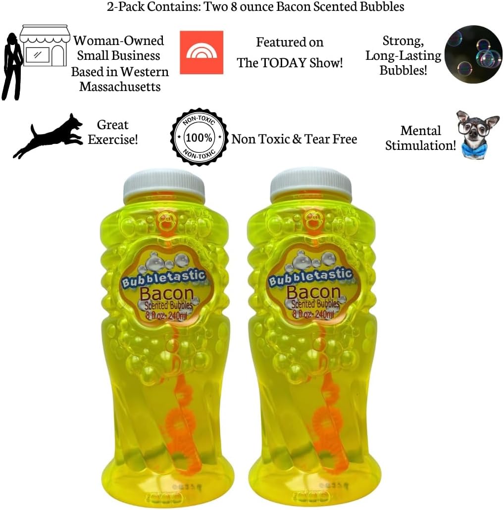 Bubbletastic bacon scented dog bubbles 2 pack with wands, 16 oz total - view 2