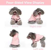 Pet Bathrobe Dog Pajama, Thickened Hooded - Pink / Small - image 2