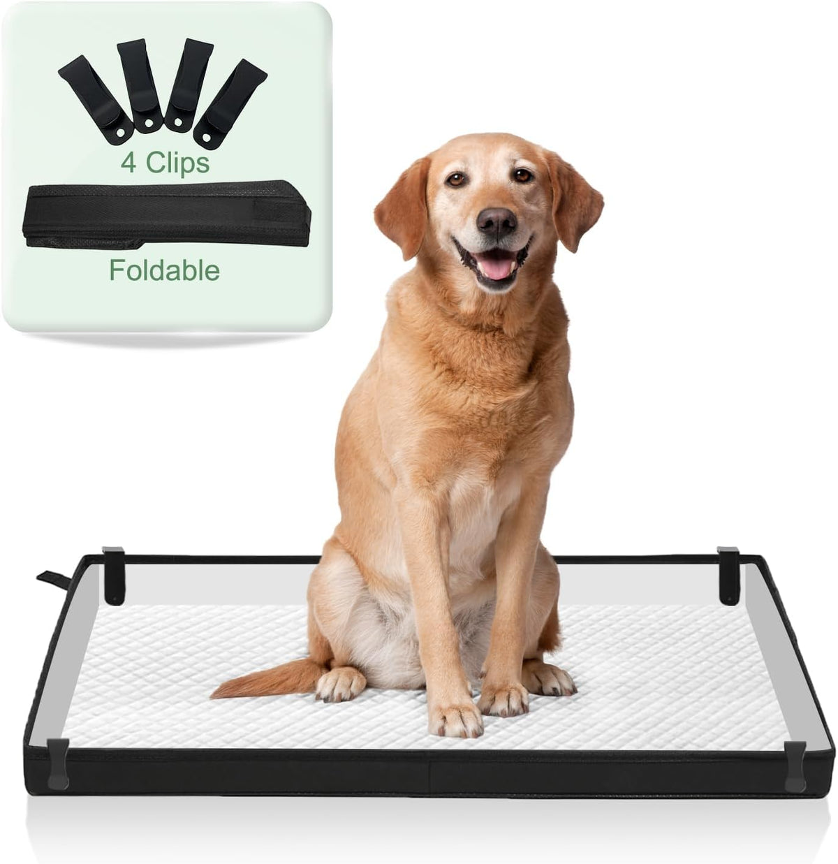 HQ4US 4LEGS Large Portable Dog Pee Pads Foldable Liner Base 33''x23'' - XL 44'' x 34'' for Dog＜ 38" Length