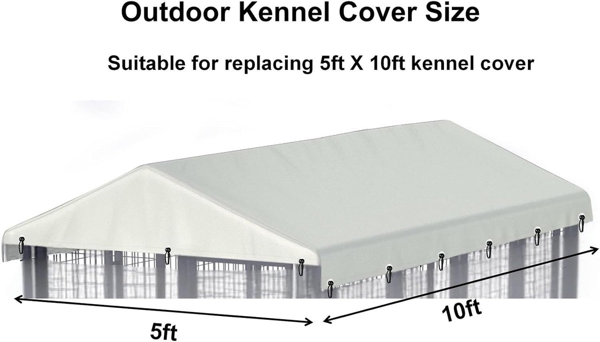 Outdoor Dog Kennel Cover 10'W x 10'L Replacement Covers - Beige / 5'W x 10'L x 1.5'H - image 2