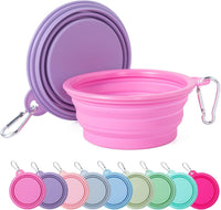 SLSON Collapsible Dog Bowl Silicone - Macaron Rose and Violet / Small