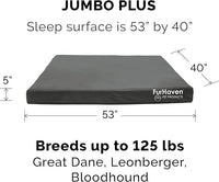 Furhaven Water-Resistant Cooling Gel Dog Bed for Large Dogs w/ Removable Washable Cover, For Dogs Up to 125 lbs - Indoor/Outdoor Logo Print Oxford Polycanvas Mattress - Stone Gray, Jumbo Plus/XXL