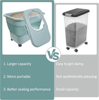 Collapsible Cat Litter Storage Container with Rolling Casters - Green - image 3