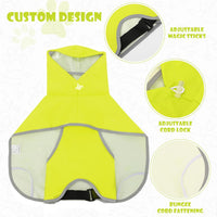Dog Raincoat for Medium Dogs, Dog Rain Jacket with Clear Hooded - X-Large(Label Size:6XL) / Neon Green - image 2