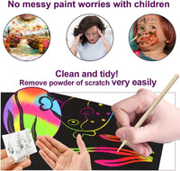 FUNNYB&G 100 Pcs Rainbow Scratch Paper Art for Kids Arts and Crafts - 5*7.2 inch / 200 - image 2
