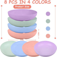 Set of 8 shallow wheat straw whisker fatigue cat bowls in 4 colors - view 2
