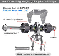 SELEWARE stainless steel swing hanger, heavy duty ceiling mount with swivel - view 14