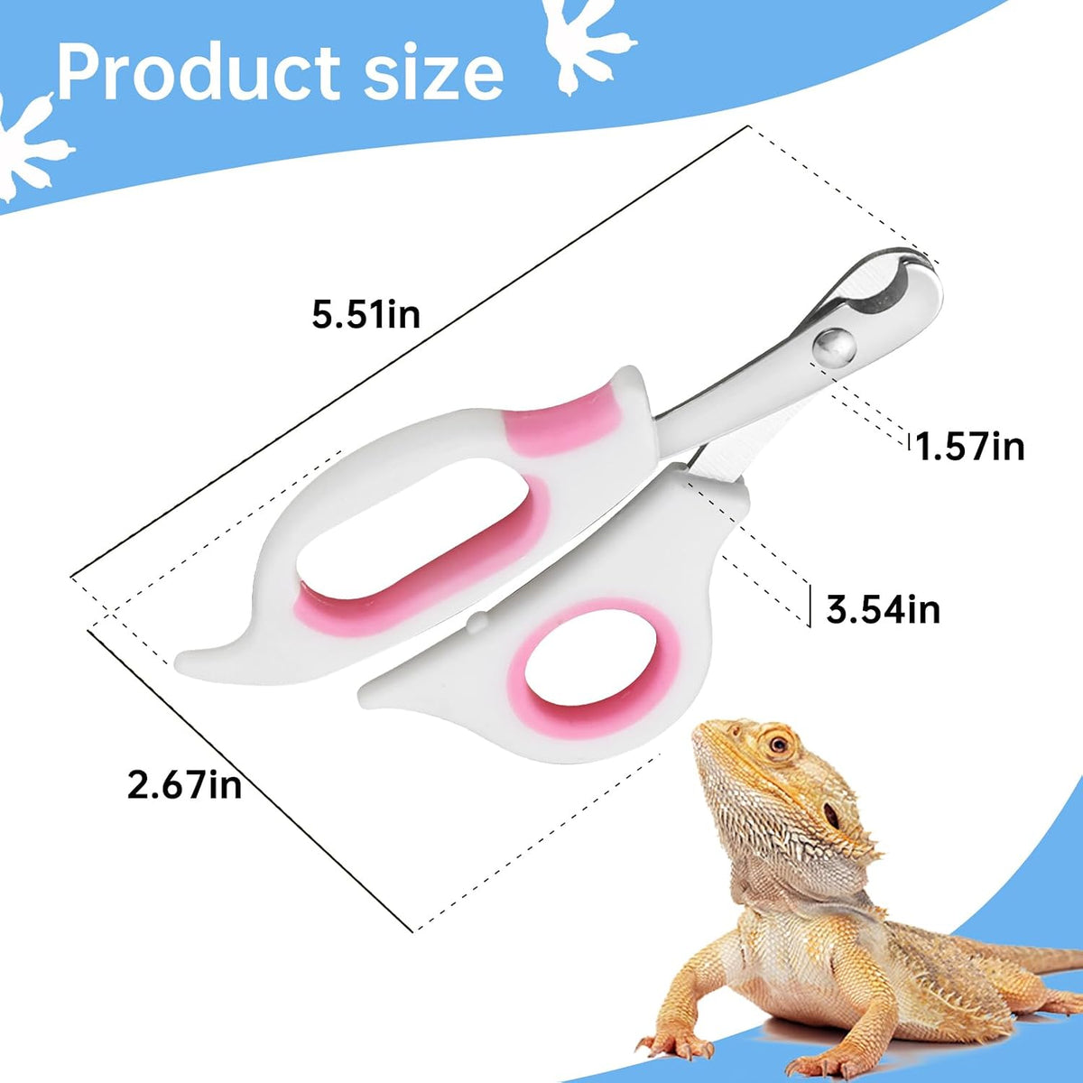 Bearded Dragon Nail Clippers with Precise Angled Edges – Essentials for Small Pets - Pinky White - image 2