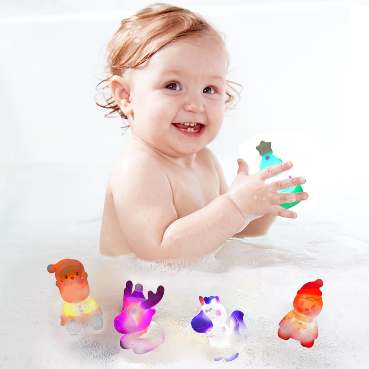 JoFAN 6 pack Halloween light up bath toys with bat, pumpkin, ghost, mummy and witch - view 9