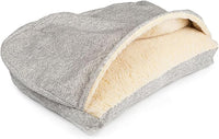 Snoozer Luxury Rectangle Cozy Cave Dog Bed - Indoor Dog Bed with Cover Cave, Covered Calming Burrow for Medium & Large Sized Pets with Blanket Attached, Enclosed, Washable - Large, Palmer Dove