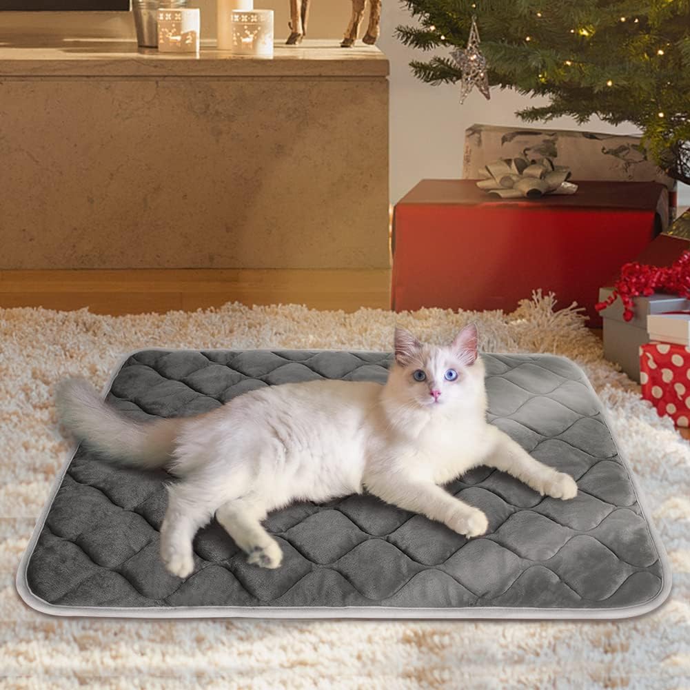 Self Warming Cat Bed Self Heating Cat Mat Thermal Pet Bed Mat - Grey / 20.0"L x 16.0"W x 0.5"Th - image 2