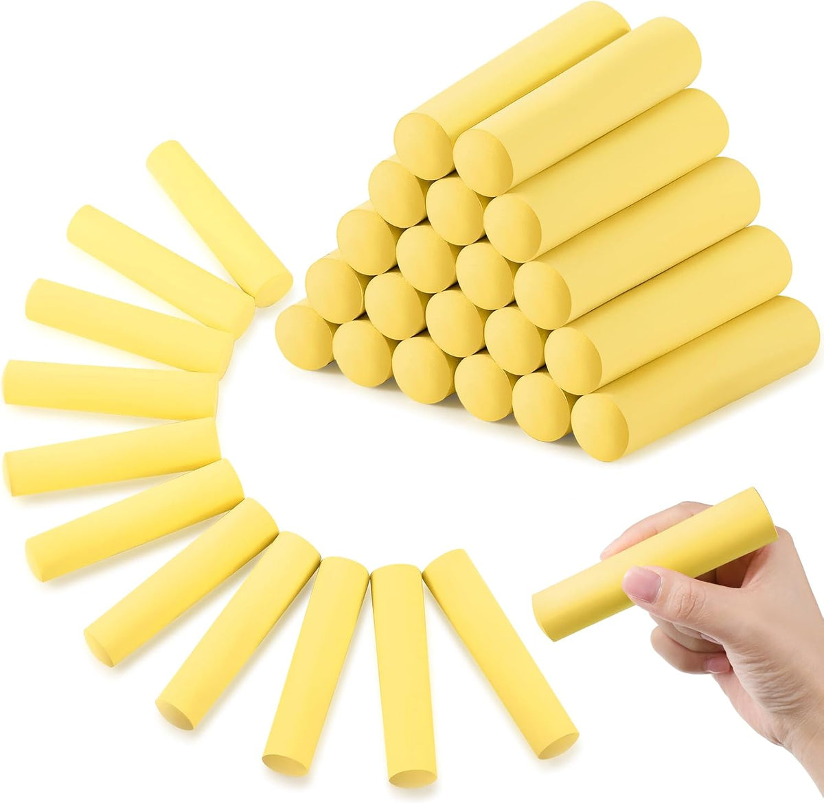 Fulmoon 40 pieces jumbo round white sidewalk chalk for kids - view 2
