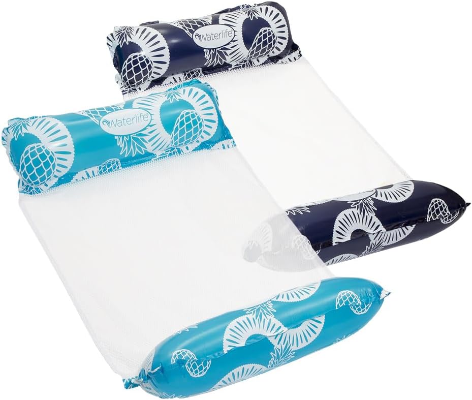 Waterlife 4-in-1 Pool Hammock 4-Pack - 2 Pack (Navy, Blue)