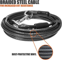 BV Dog Tie Out Cable 30 Feet - 250lbs/ 25ft/ Grey / Pair - image 3