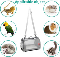 Guinea Pig Carrier Travel Small Animal Carrier Bag Lizard Bird Rabbit - 10.6"L x 7.0"W x 5.9"H / gray - image 2