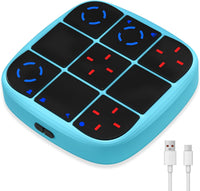 Tic-Tac-Toe Bolt Game, 4-in-1 Handheld Puzzle Games Console, Electronic Tic-Tac-Toe Game - Blue / L(Rechargeable)