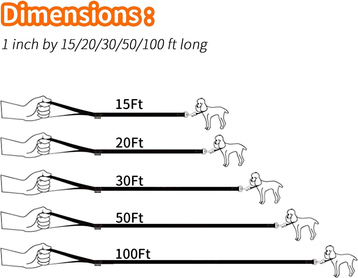 Hi Kiss Dog/Puppy Obedience Recall Training Agility Lead - 30 Feet / T3:Large Dog Thicken orange - image 3